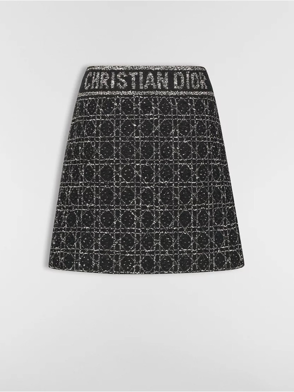 Macrocannage Flared miniskirt